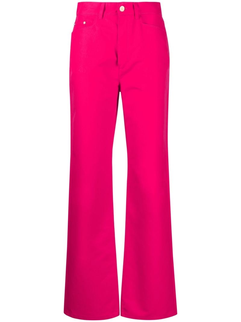 Pink High-rise Straight-leg Jeans