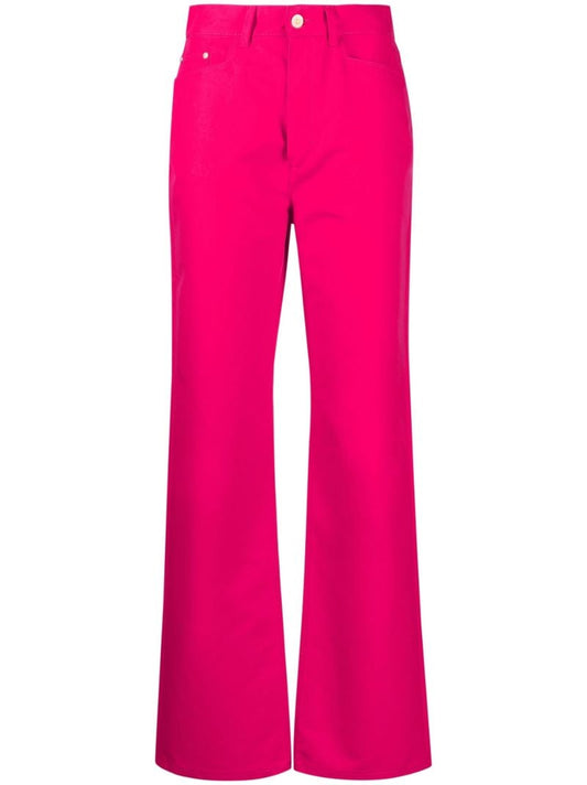 Pink High-rise Straight-leg Jeans