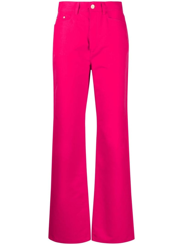 Pink High-rise Straight-leg Jeans