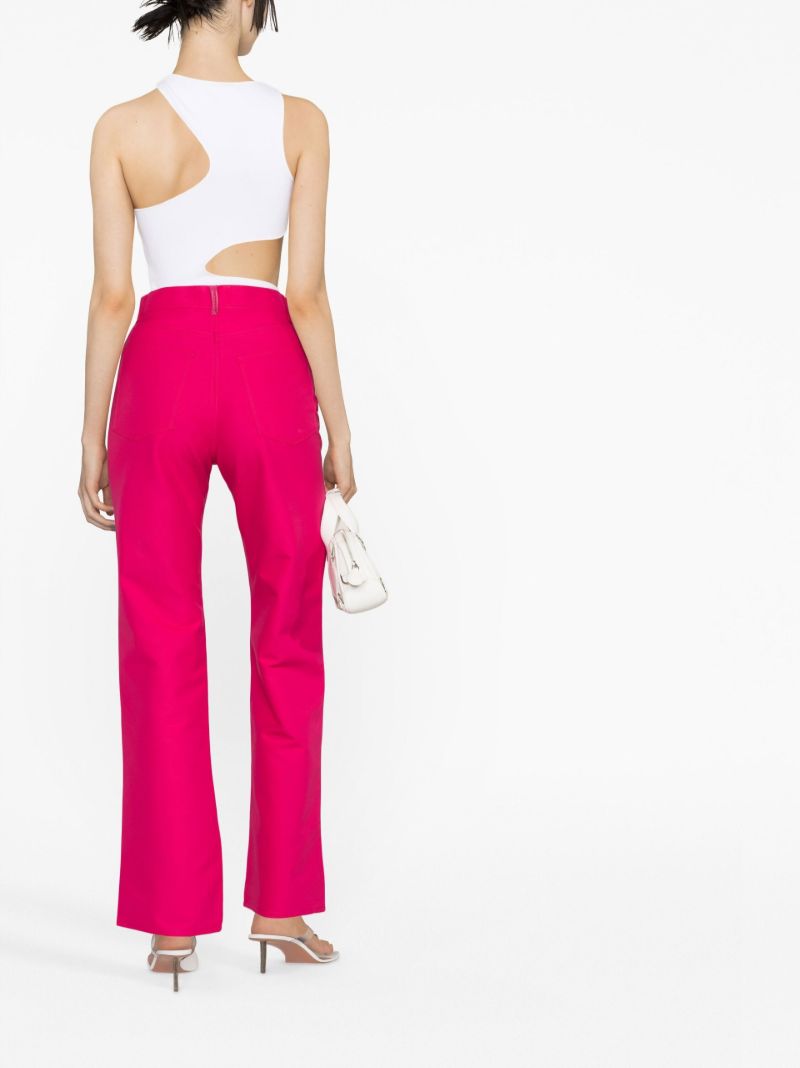 Pink High-rise Straight-leg Jeans