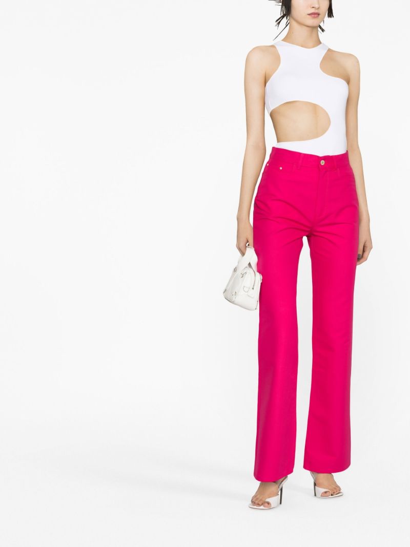 Pink High-rise Straight-leg Jeans