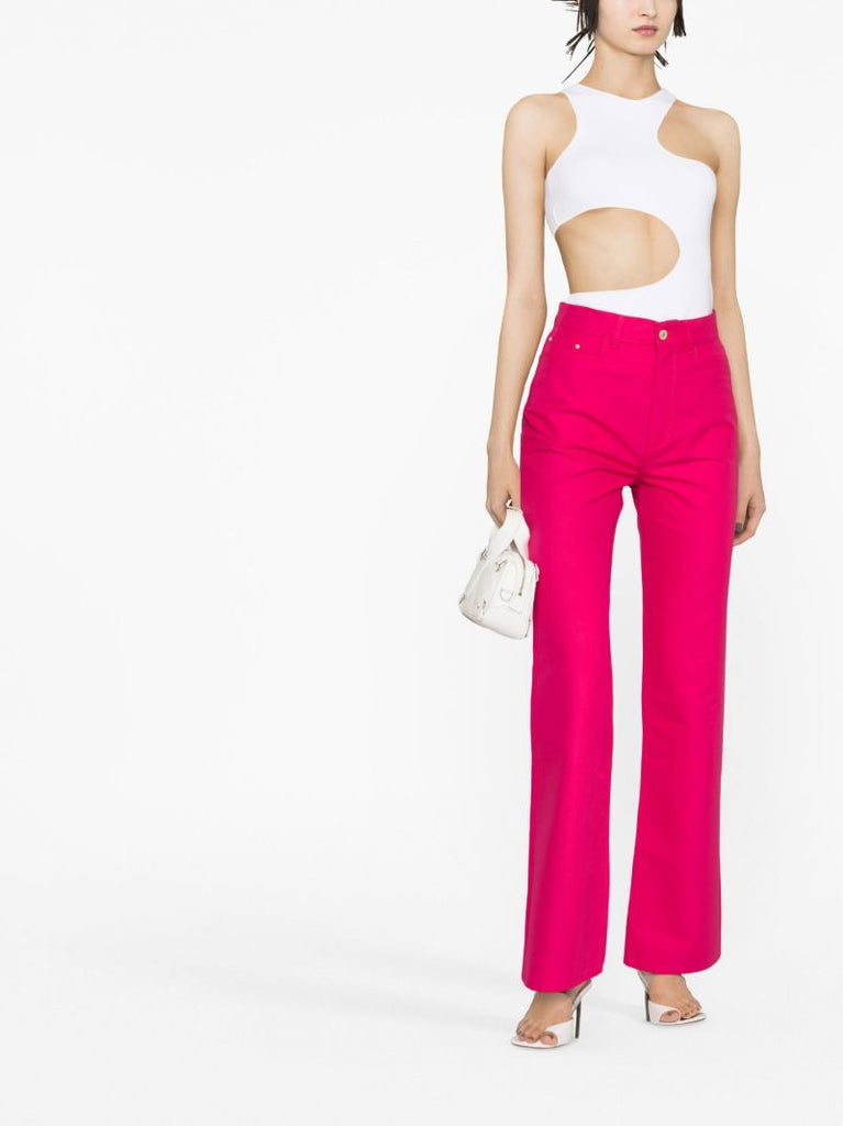 Pink High-rise Straight-leg Jeans