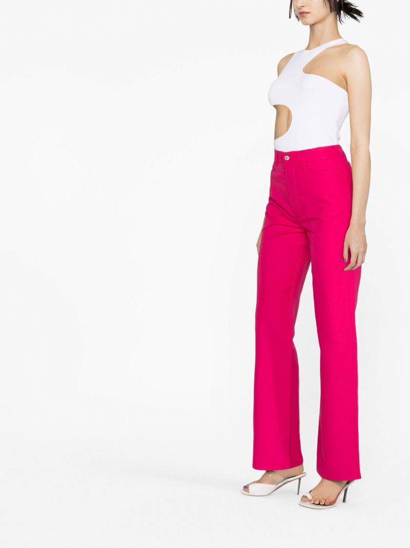 Pink High-rise Straight-leg Jeans