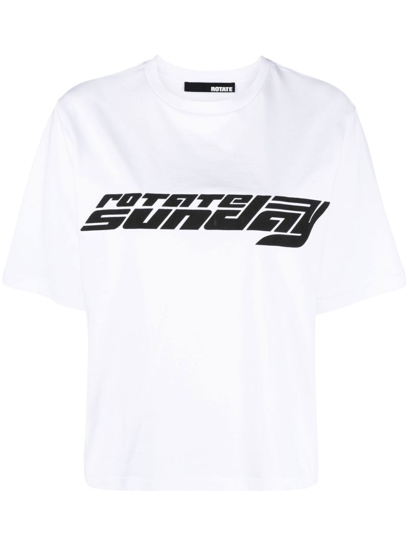 White Aster Logo Print T-shirt