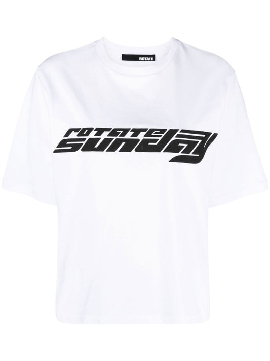 White Aster Logo Print T-shirt