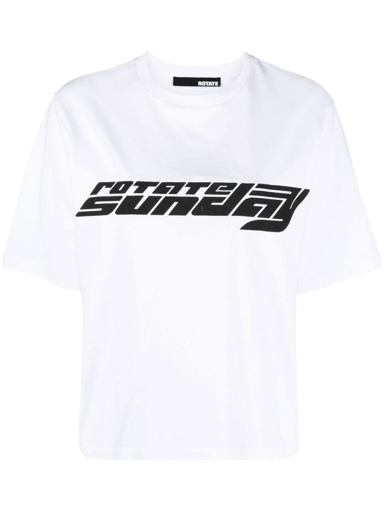 White Aster Logo Print T-shirt