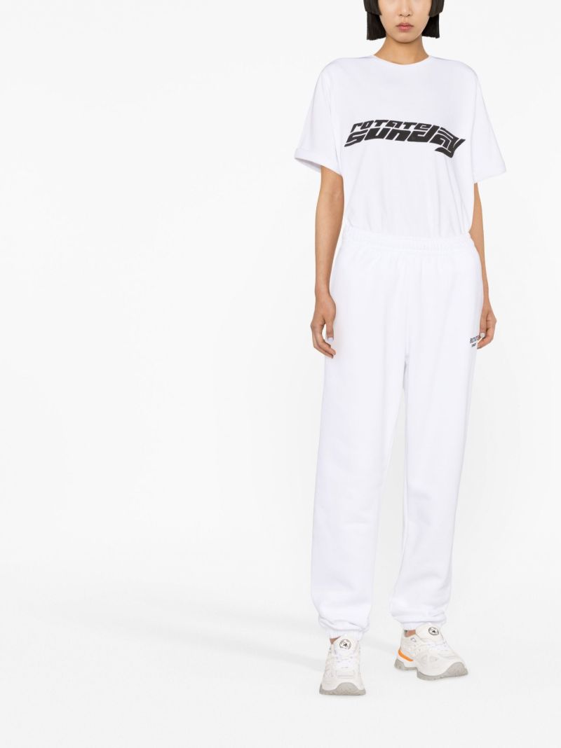 White Mimi Logo Track Pants