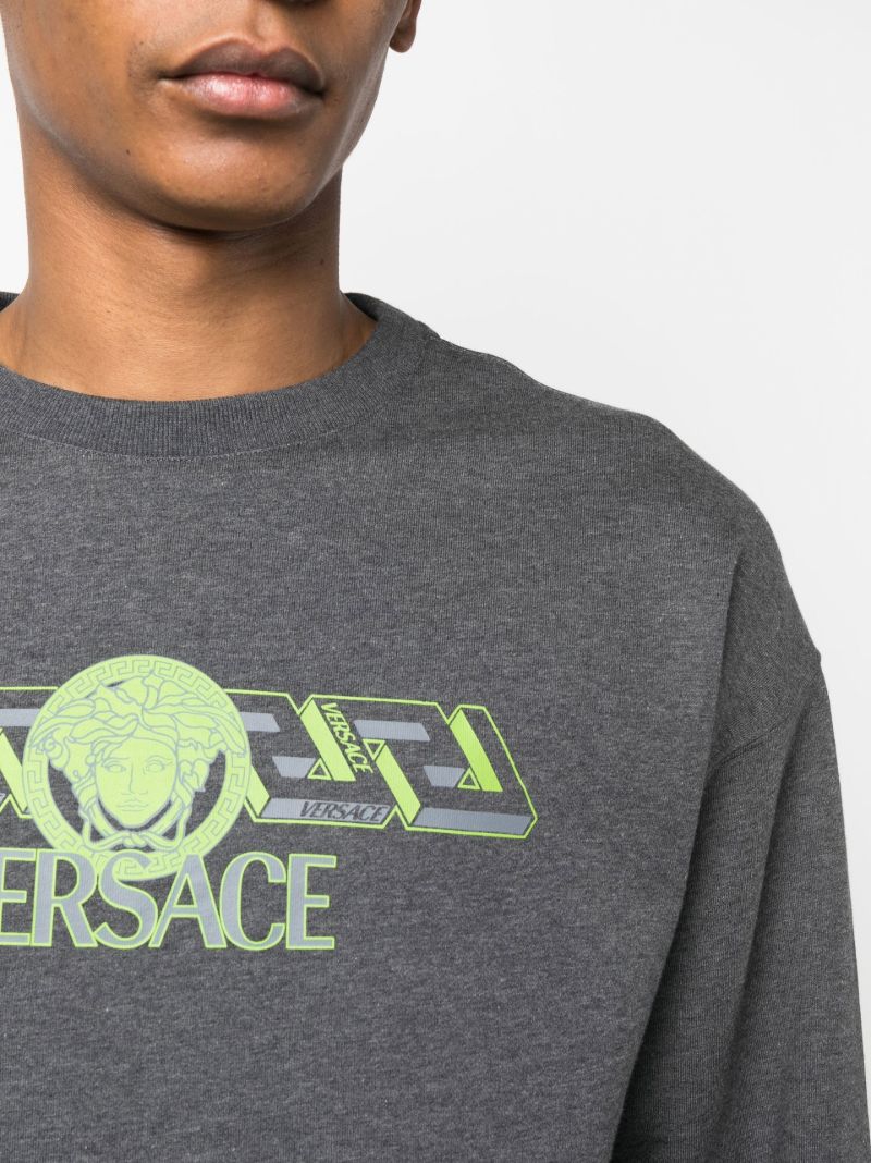 Grey Medusa Logo Cotton Sweatshirt