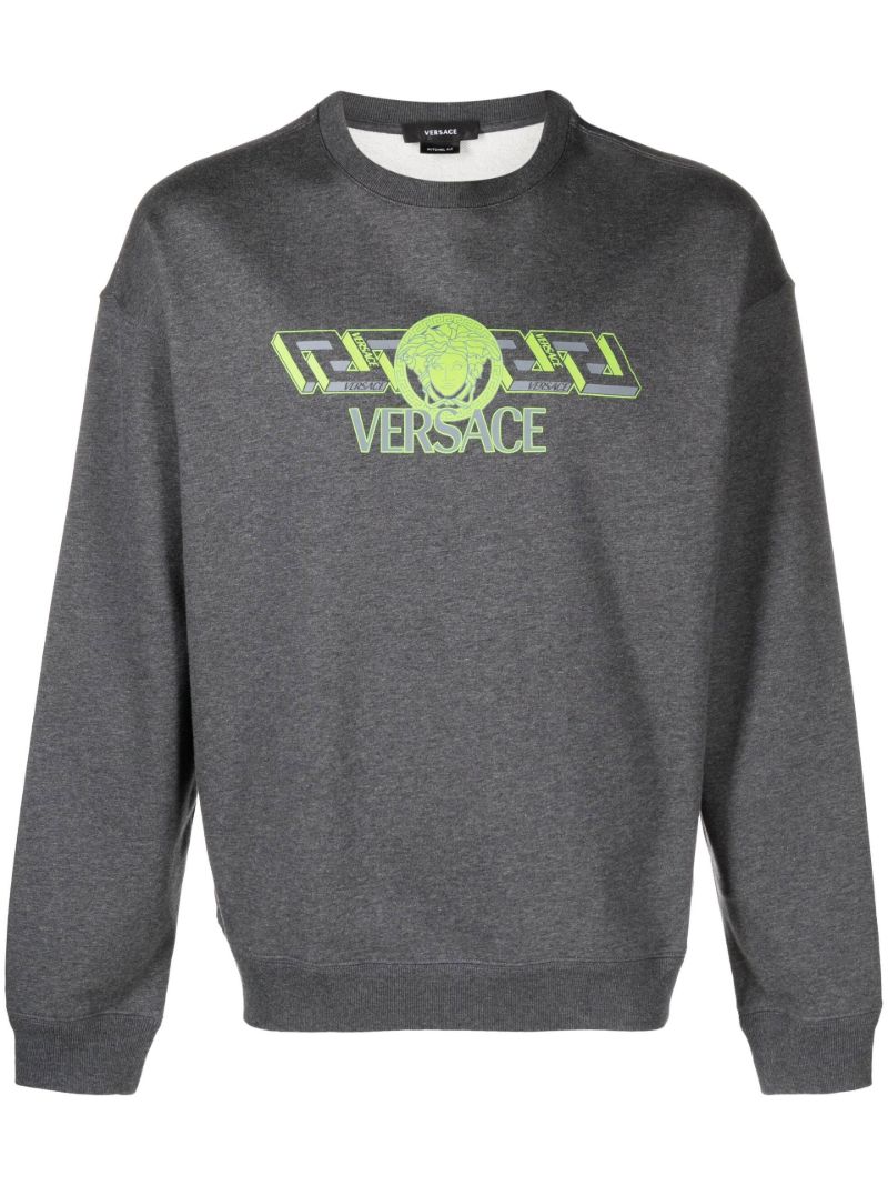 Grey Medusa Logo Cotton Sweatshirt