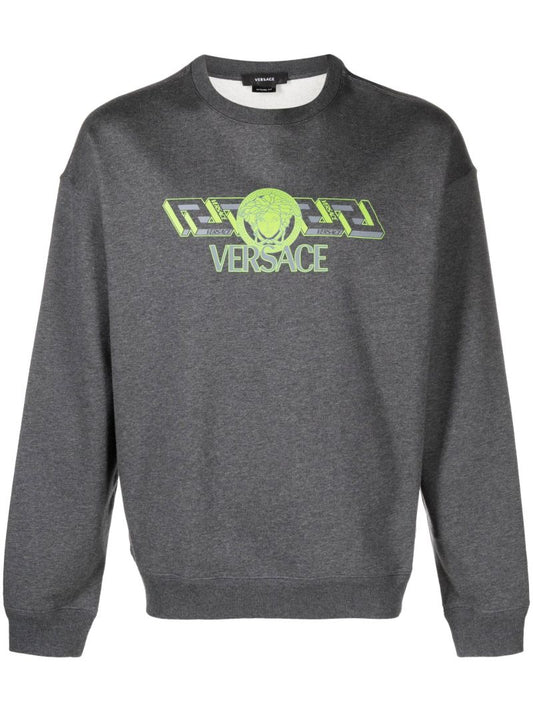 Grey Medusa Logo Cotton Sweatshirt