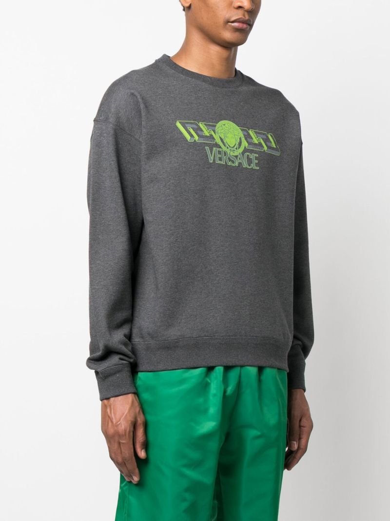 Grey Medusa Logo Cotton Sweatshirt