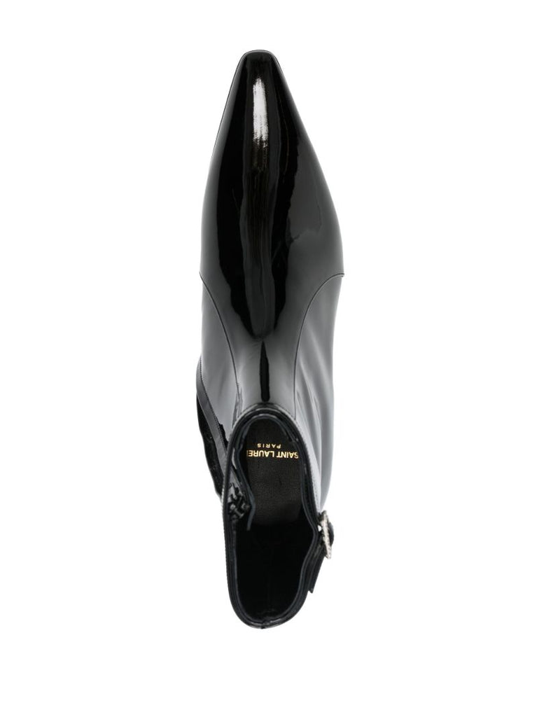 Black Arsun Patent Leather Ankle Boots