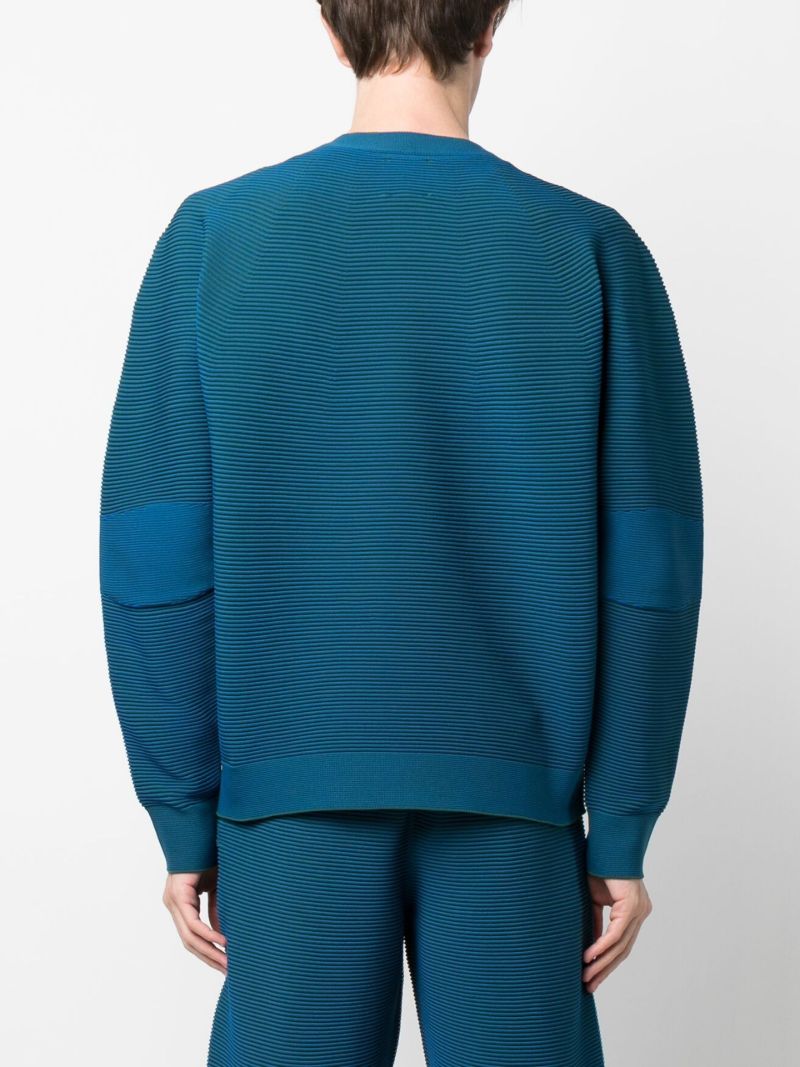 Blue Optical-knit Sweater
