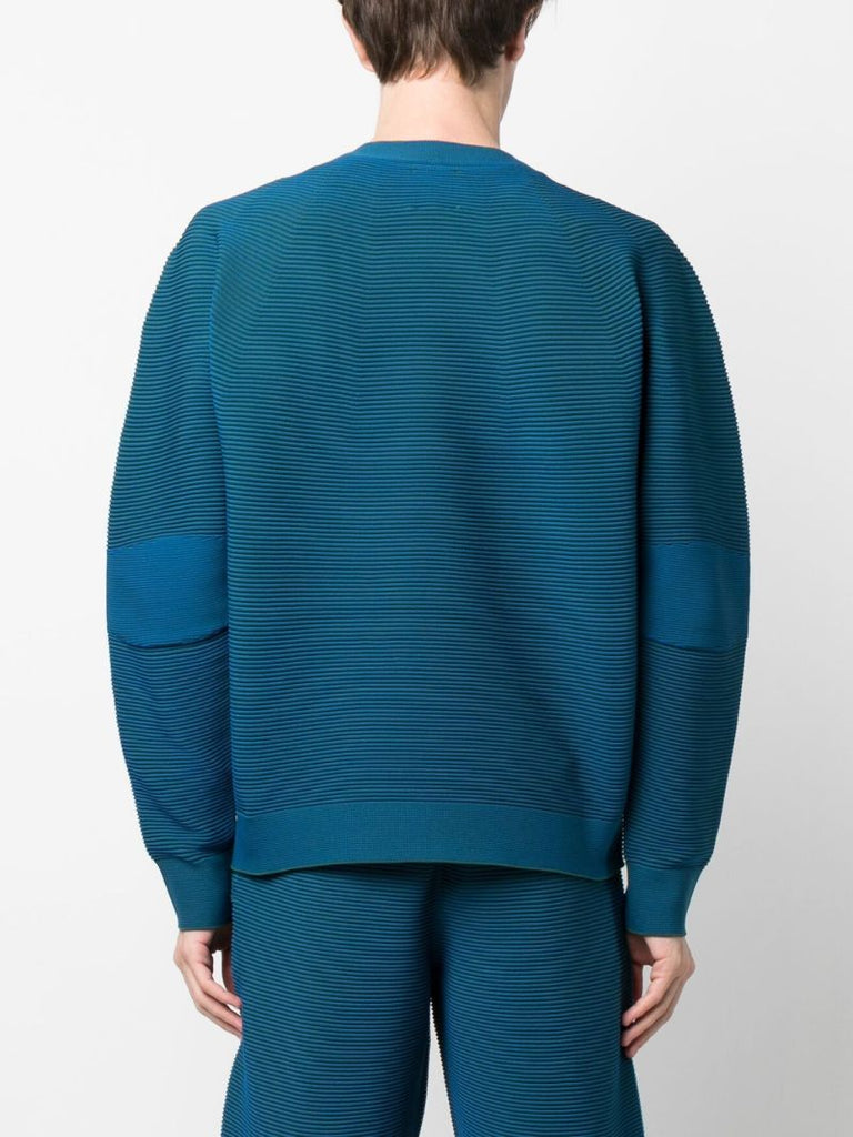 Blue Optical-knit Sweater