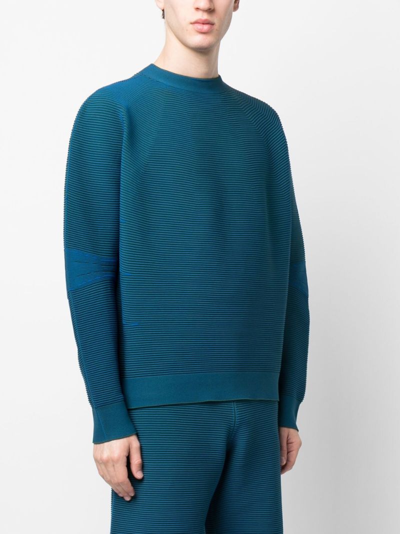 Blue Optical-knit Sweater