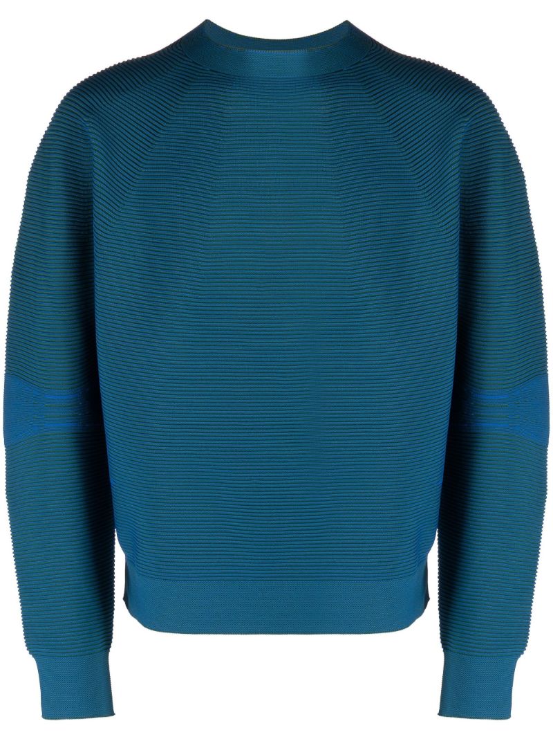 Blue Optical-knit Sweater