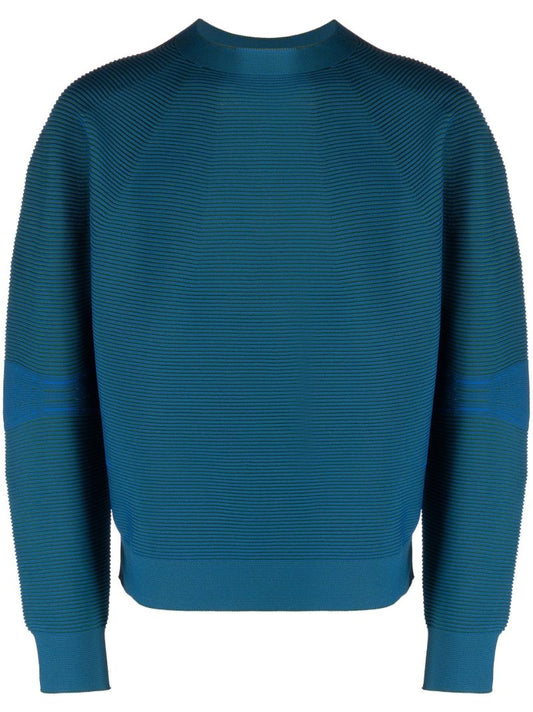 Blue Optical-knit Sweater