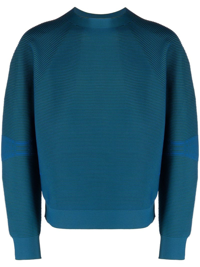 Blue Optical-knit Sweater