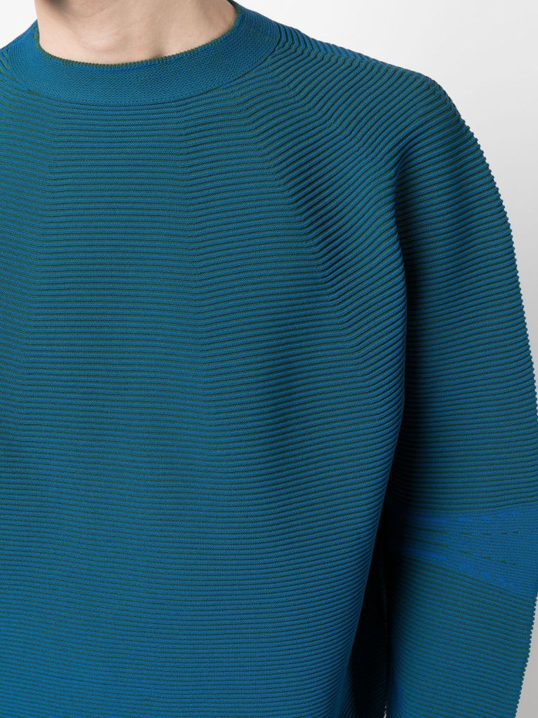 Blue Optical-knit Sweater