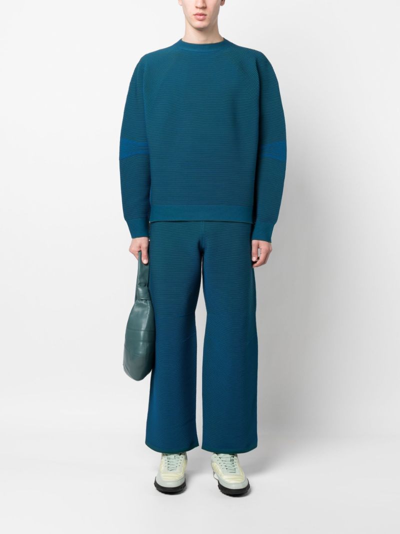 Blue Optical-knit Sweater