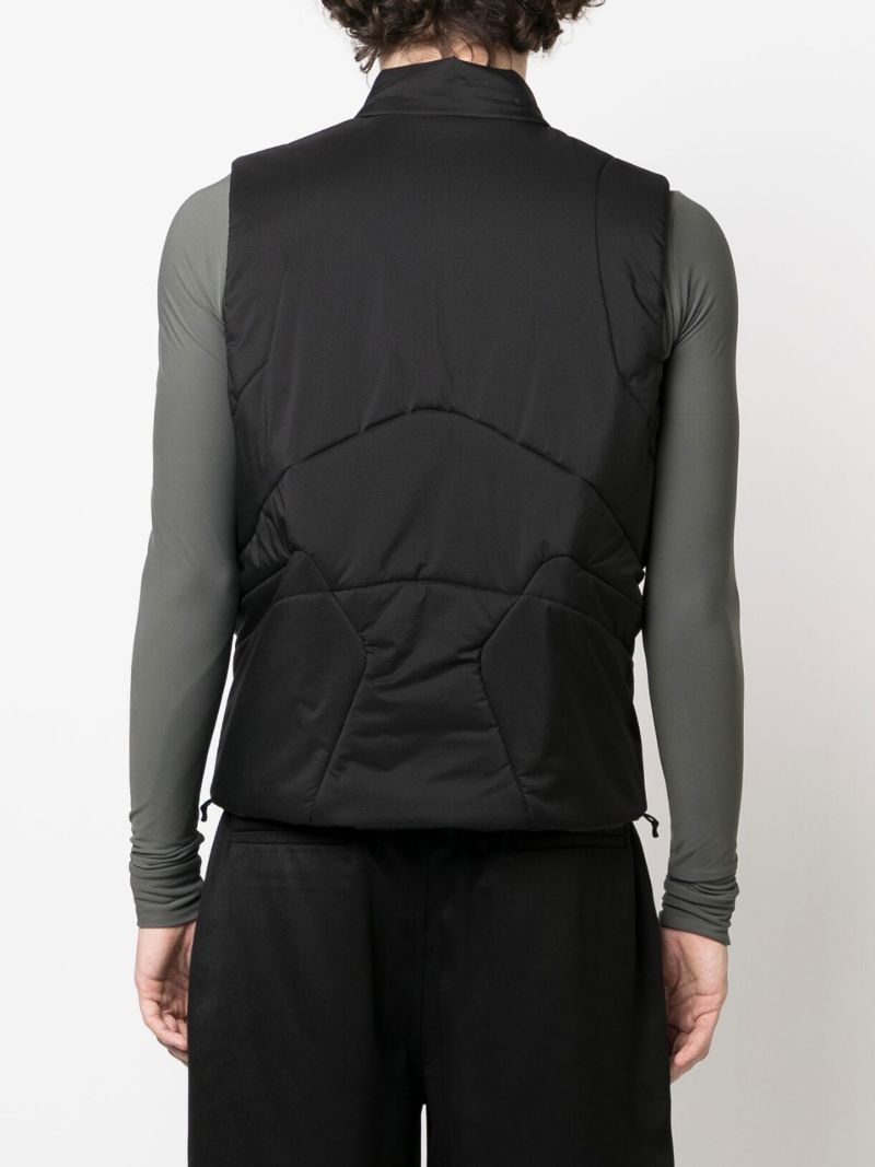 Black Insulated Panelled Zip-up Gilet