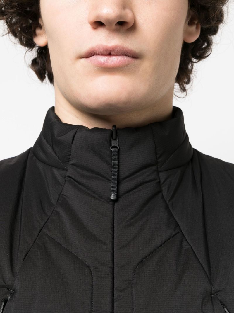 Black Insulated Panelled Zip-up Gilet