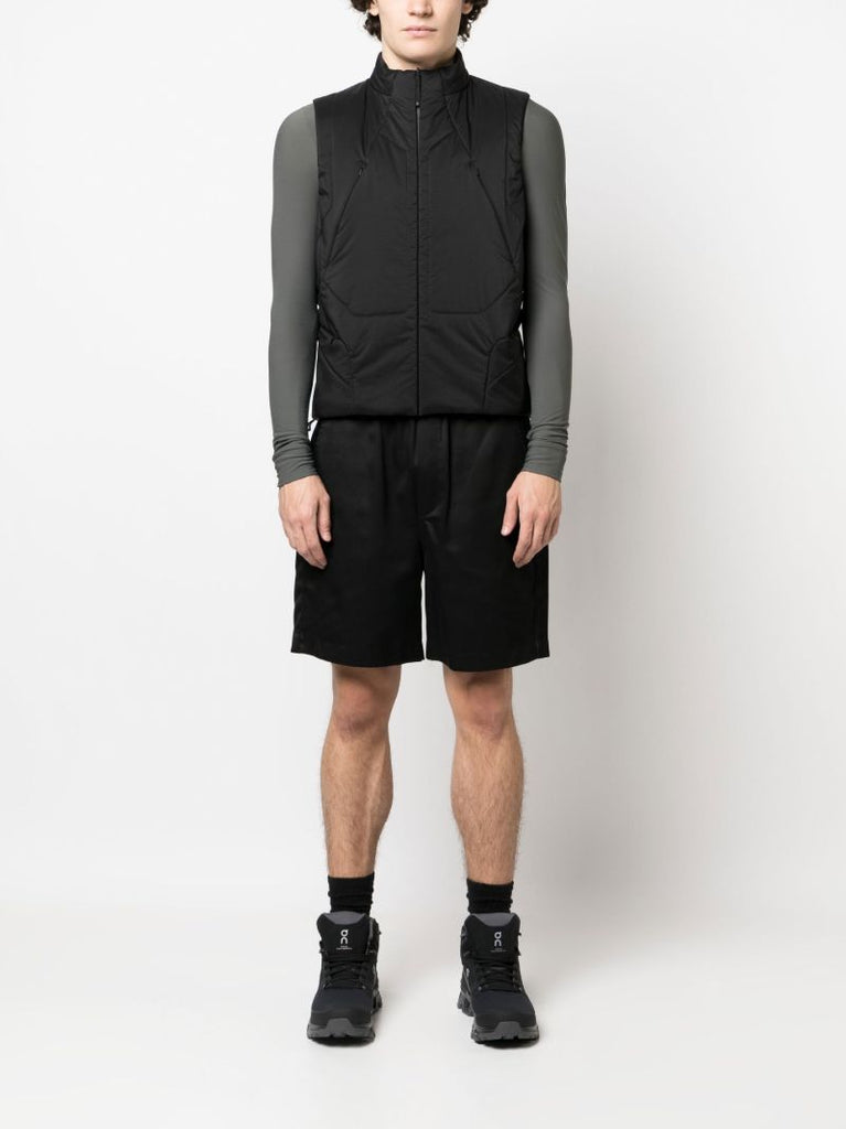 Black Insulated Panelled Zip-up Gilet