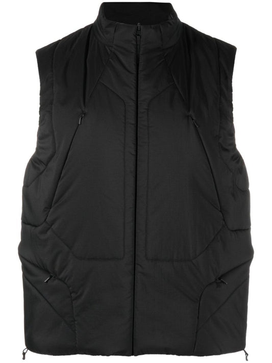 Black Insulated Panelled Zip-up Gilet