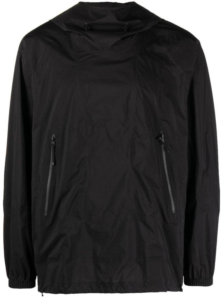 Black Packable Lightweight Nylon Jacket