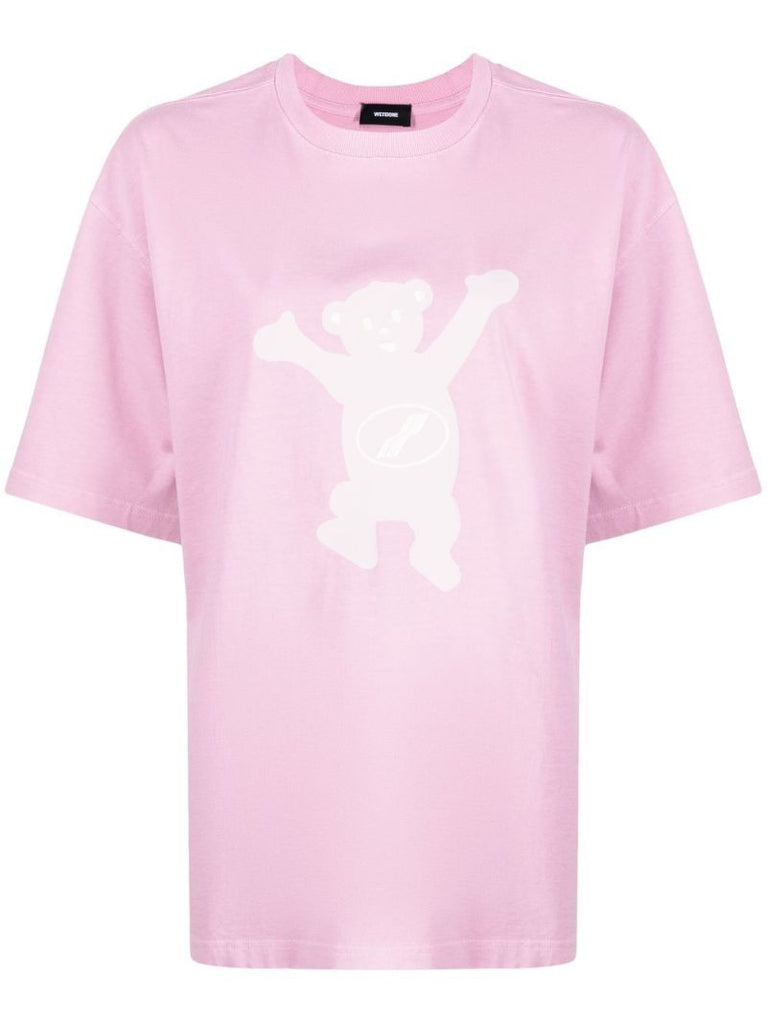 Pink Teddy Bear Graphic Print T-shirt