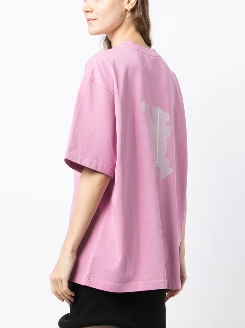 Pink Teddy Bear Graphic Print T-shirt