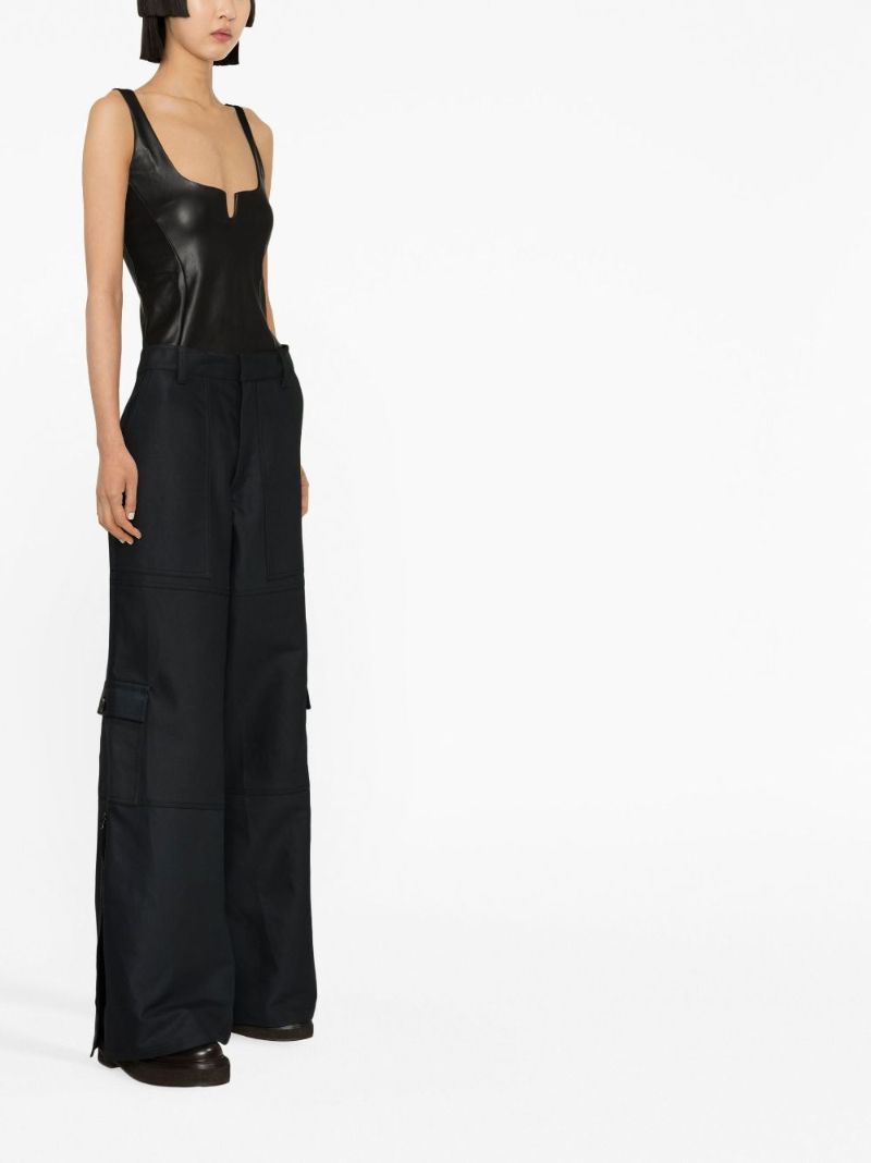 Black Neve Faux-leather Bodysuit