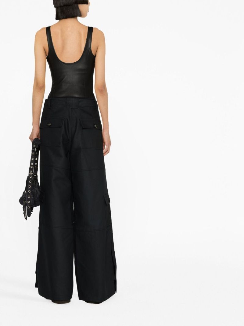 Black Neve Faux-leather Bodysuit