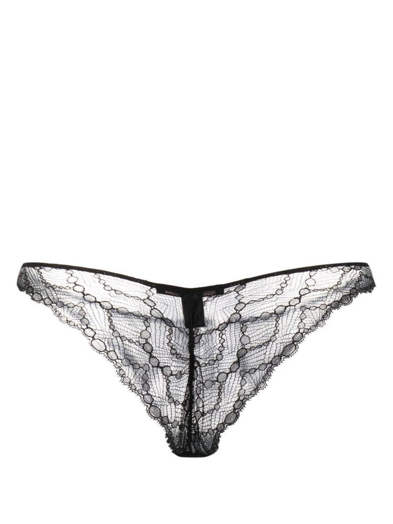 Black Mon Cheri Lace Thong