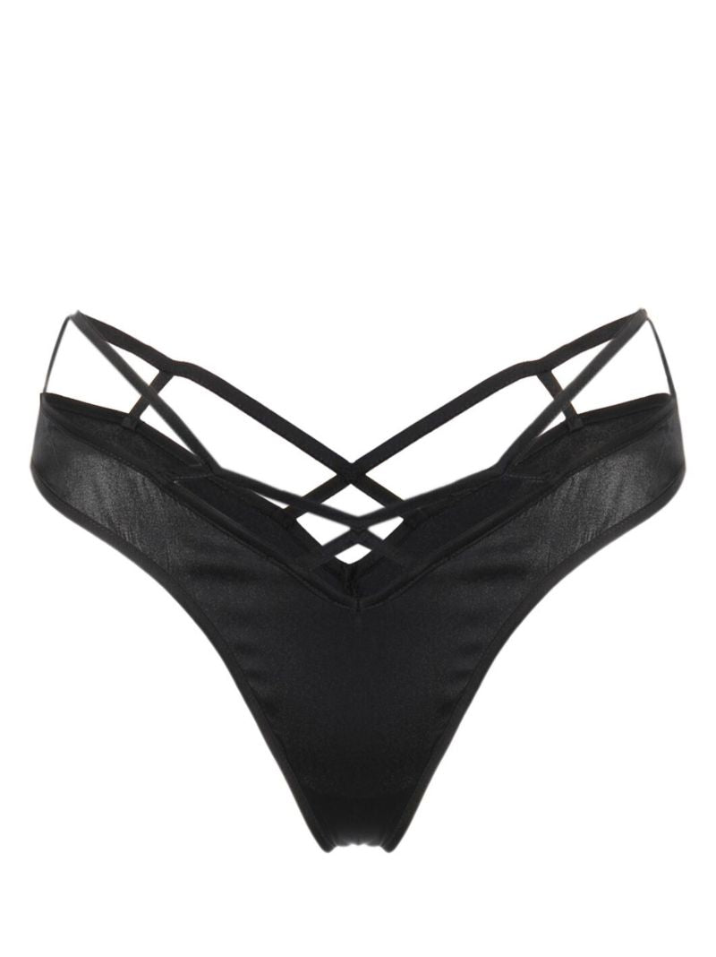 Black Cage High Cut Briefs