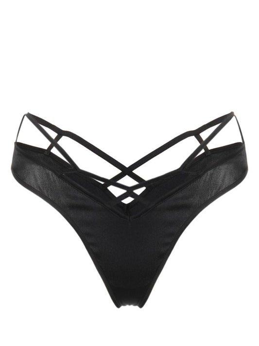 Black Cage High Cut Briefs