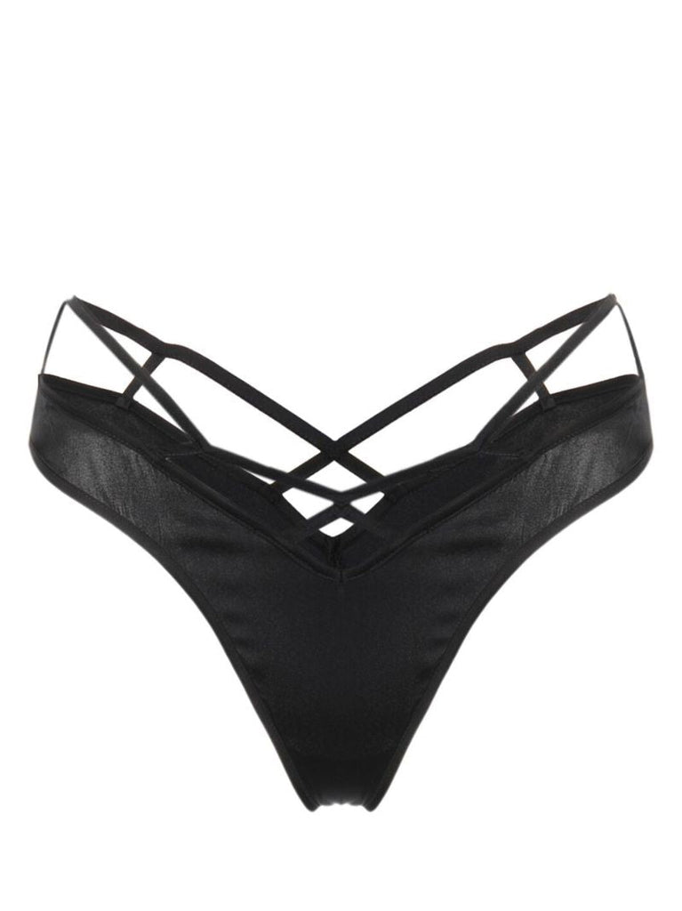 Black Cage High Cut Briefs
