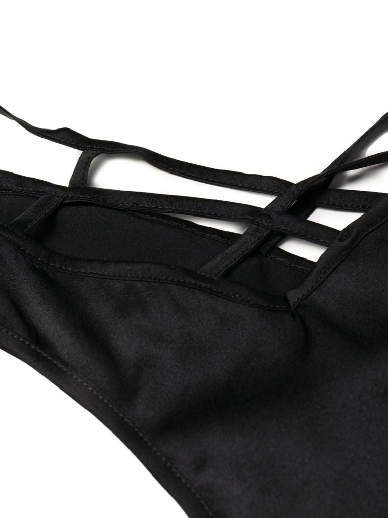 Black Cage High Cut Briefs