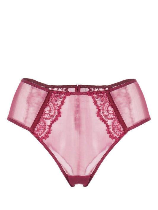 Red Juliette Embroidered High Waisted Briefs