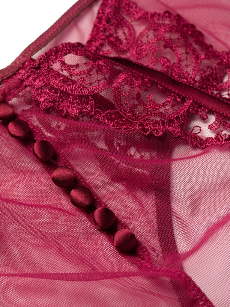 Red Juliette Embroidered High Waisted Briefs