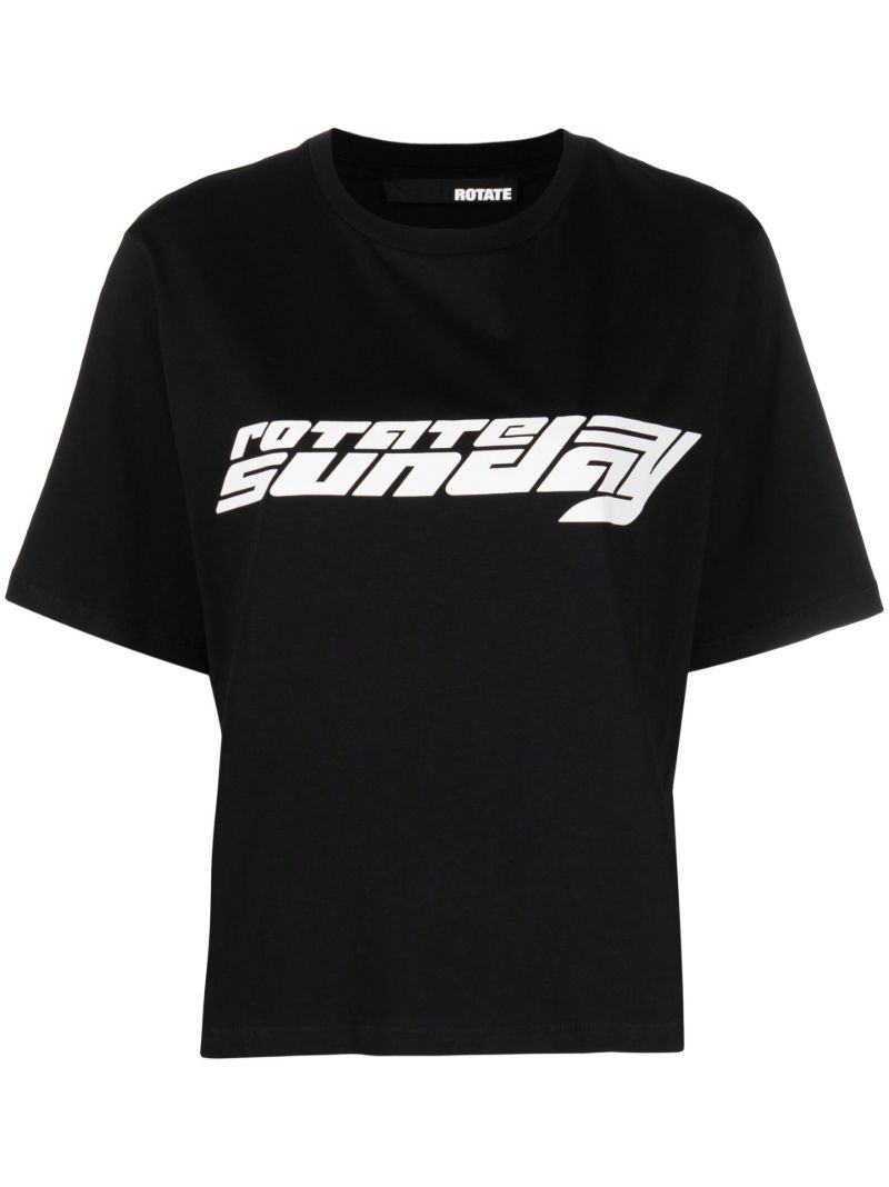 Black Aster Logo Print T-shirt