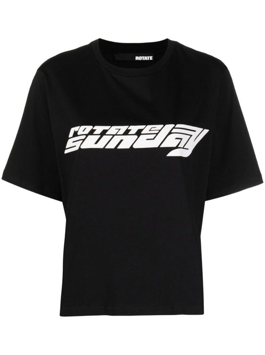 Black Aster Logo Print T-shirt