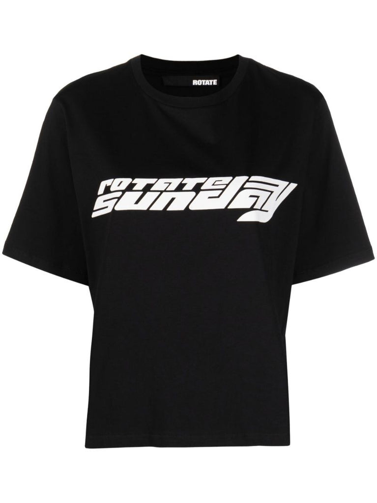 Black Aster Logo Print T-shirt