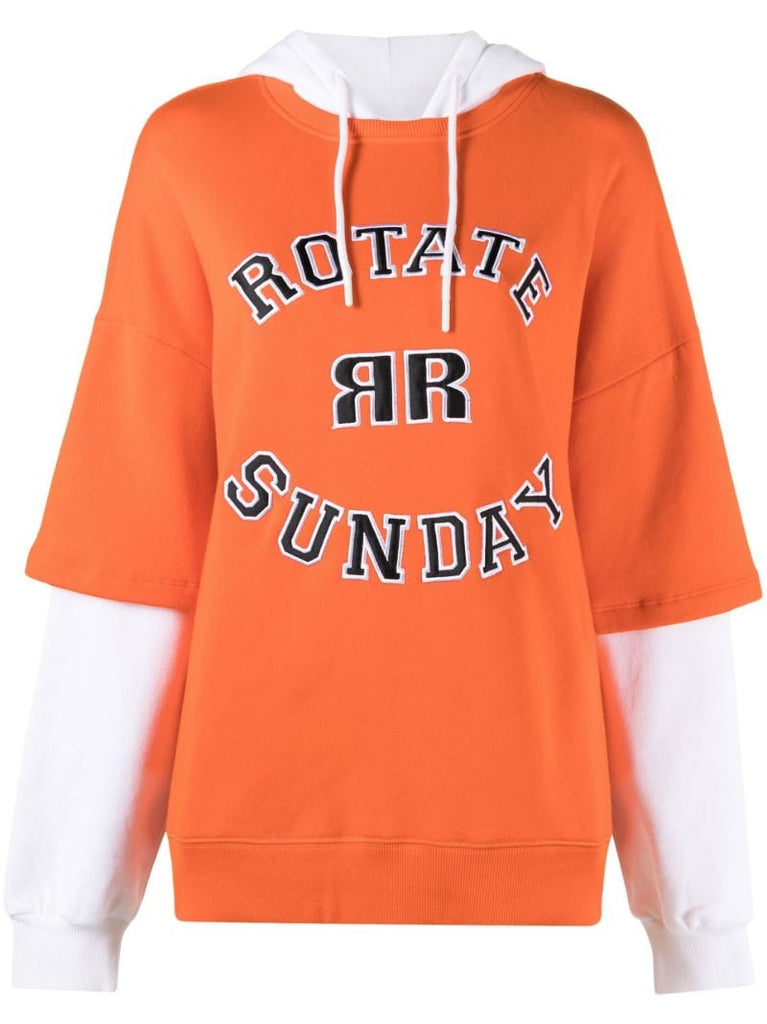 Orange Logo Organic Cotton Hoodie