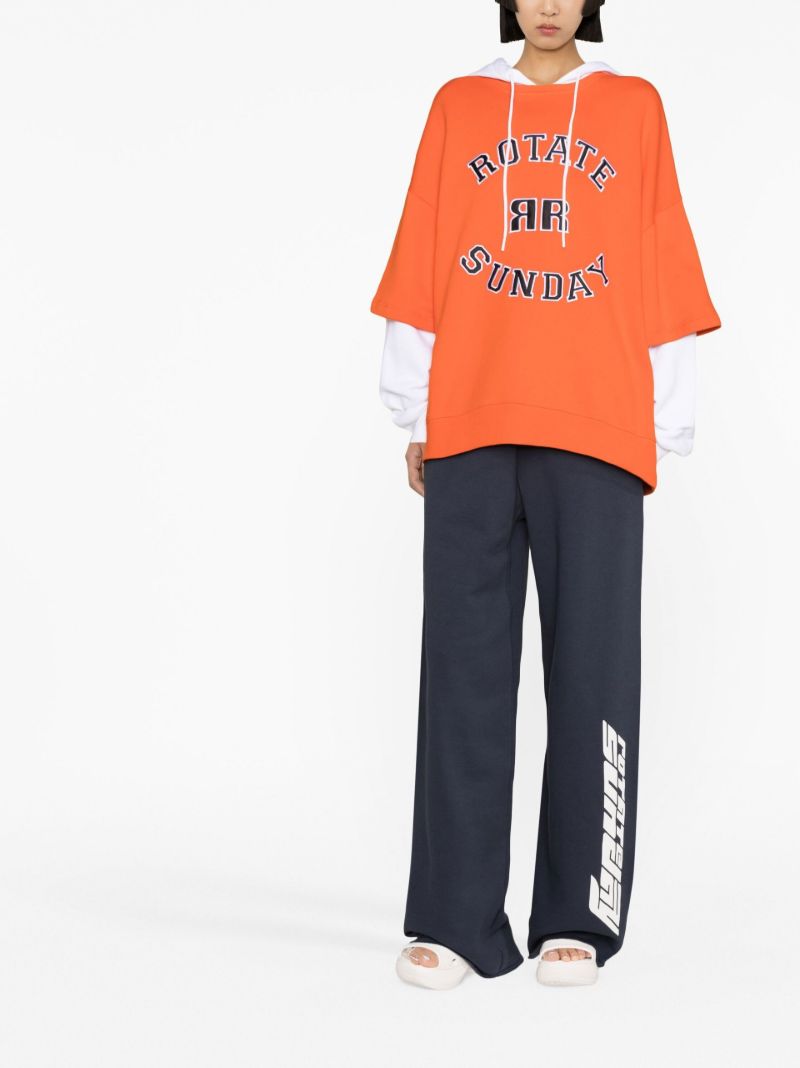 Blue Logo Print Track Pants