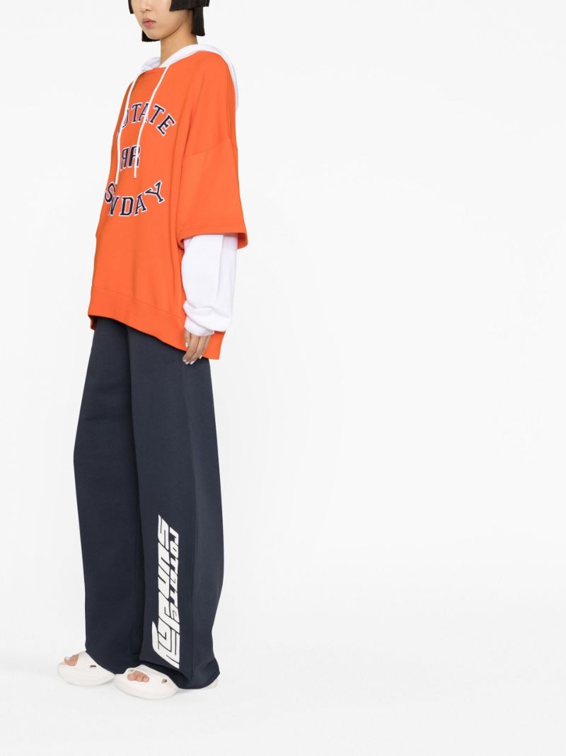 Blue Logo Print Track Pants