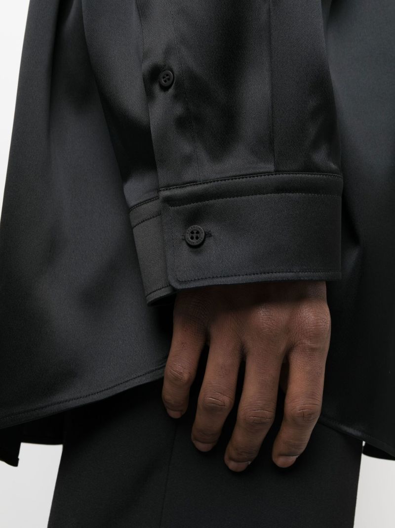 Black Oversized Long-sleeve Shirt