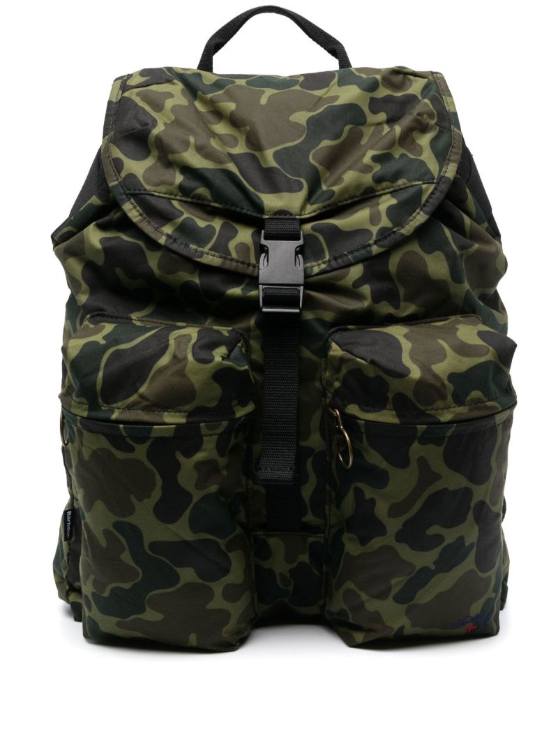 X Noah Green Camouflage-print Backpack