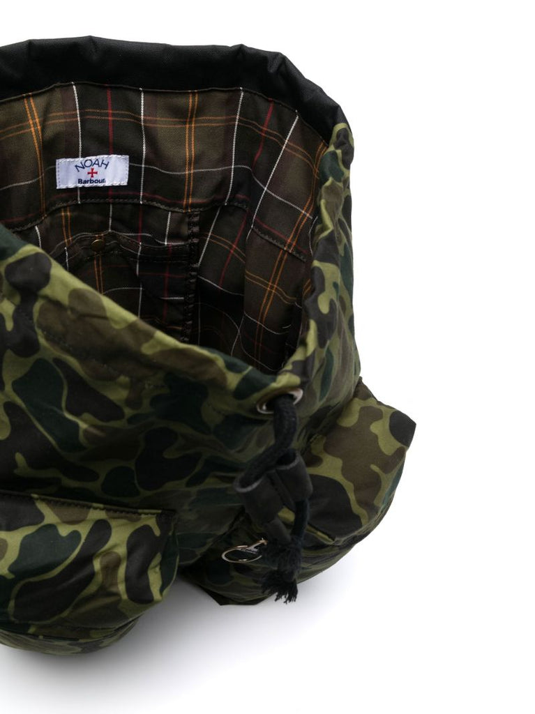 X Noah Green Camouflage-print Backpack