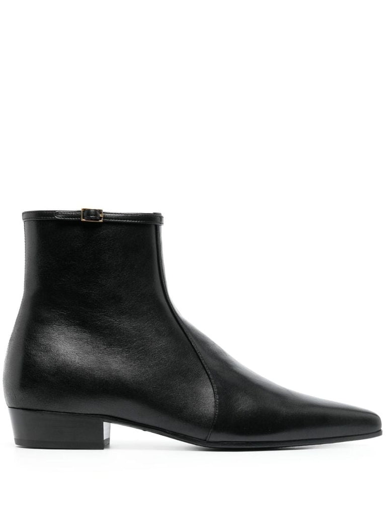 Black Arsun Leather Ankle Boots